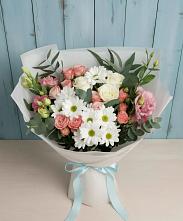 Букет цветов из:  Розы, Лизиантусы и Хризантемы в Журавском