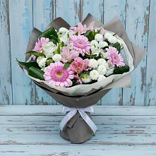 Букет цветов из:  Герберы, Альстромерии и Хризантемы в Журавском