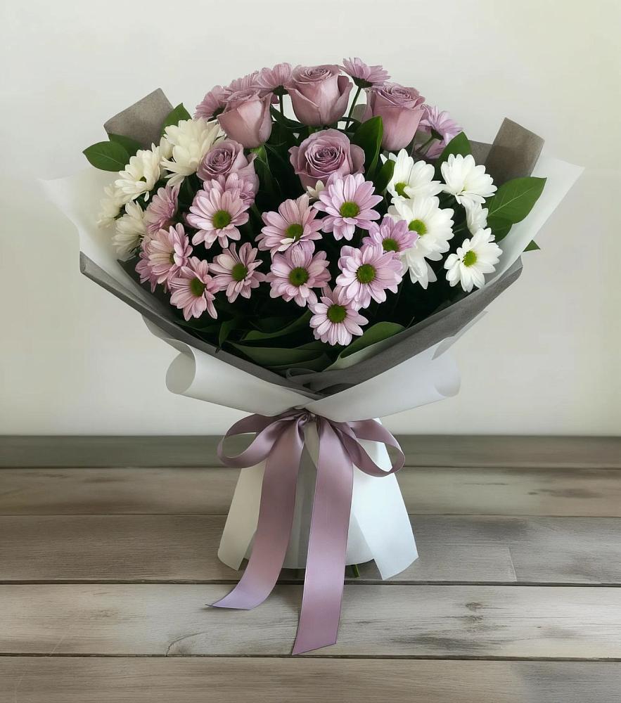 Букет цветов из: Хризантемы и Розы в Журавском