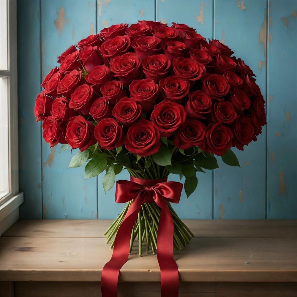 Букет Красные розы Блэк Меджик в Журавском