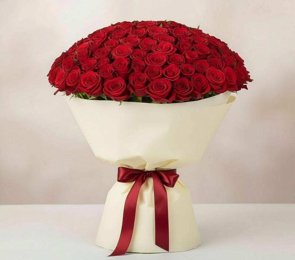 Букет 101 Красная роза Милано в Журавском