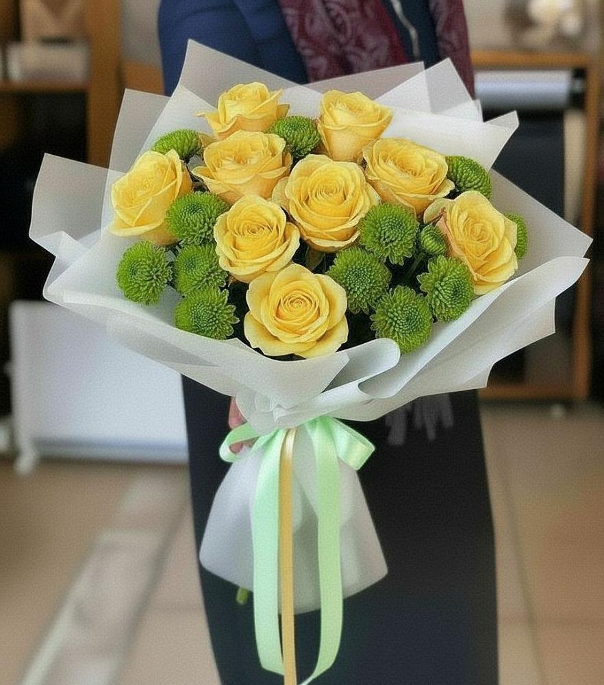 Букет цветов из: Хризантемы и Розы в Журавском