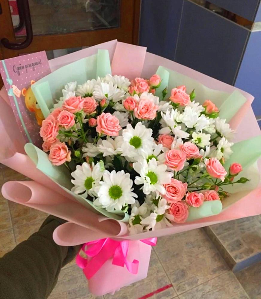 Букет цветов из: Розы и Хризантемы в Журавском