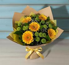 Букет цветов из:  Герберы и Хризантемы в Журавском