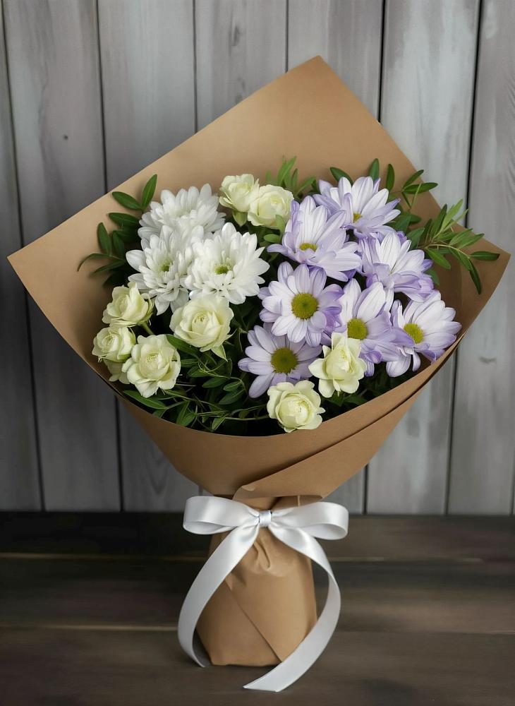 Букет цветов из: Хризантемы и Розы в Журавском