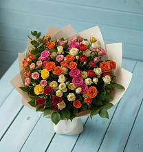 Букет Микс из разноцветных кустовых роз #REPLACE_PRED# Журавском
